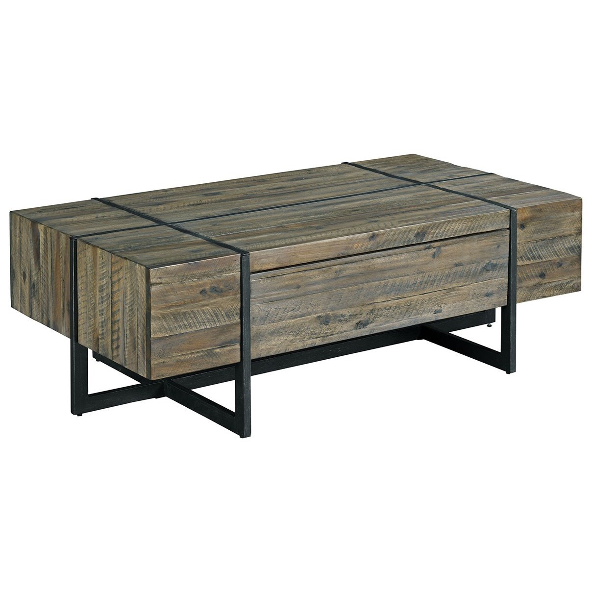 Hammary Modern Timber Rectangular Cocktail Table with Soft Close Drawer